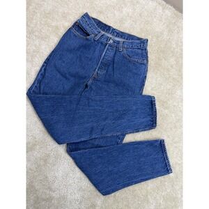 Vintage Levis Jeans Womens 9 Blue Straight Leg Red Tab USA Made Button Fly